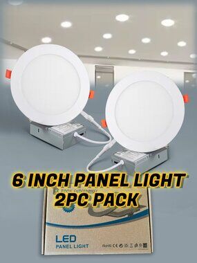 2PC PACK  Brand New | 6 inch / 14.5cm LED Round  Panel Light | Warm White | 9W